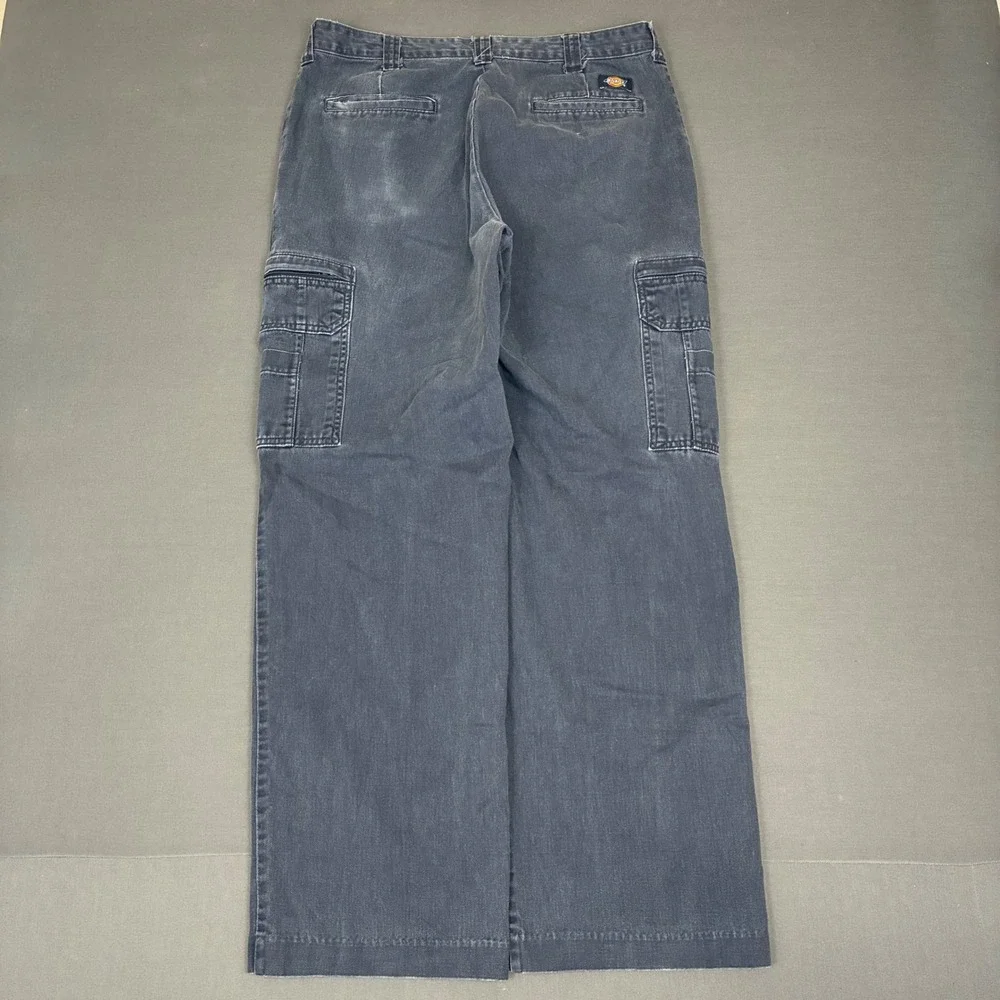 Y2K Dickies Navy Blue Cargo Pants Men's Size 32x30 Skater Baggy